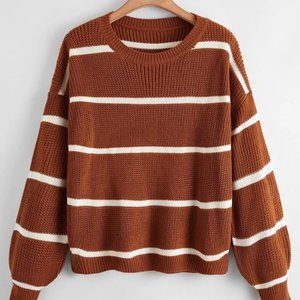 Shein Plus Drop Shoulder Chunky Knit Sweater